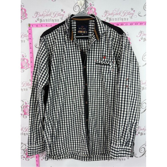 90 ML Other - Shirt Black & White Gingham Button-Down Shirt